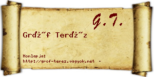 Gróf Teréz névjegykártya